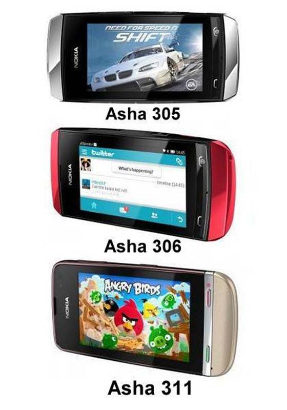 Nokia Asha 305, Nokia Asha 306 и Nokia Asha 311